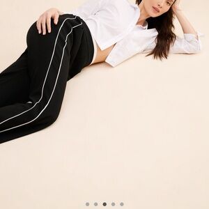 Maeve Black Joggers with White Piping ANTHROPOLOGIE MAEVE small